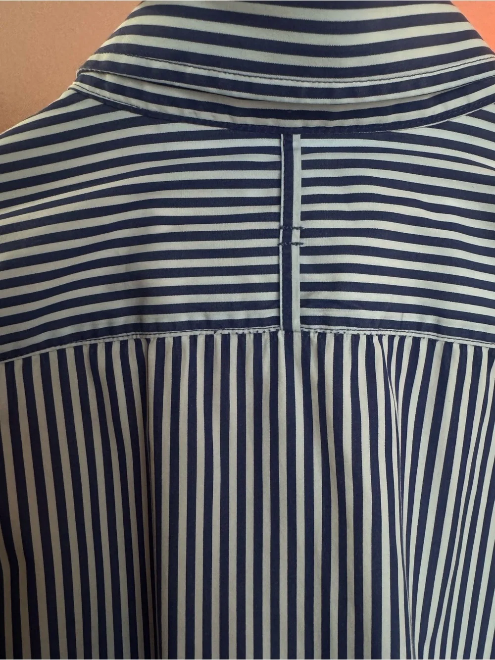 Banana Republic Blue White Striped Cotton Dress Shirt L 16-16.5